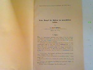 Imagen del vendedor de ber Mangel des Balkens im menschlichen Gehirn - Separat-Abdruck aus dem Archiv fr Psychatrie - Band XVIII - Heft 3 a la venta por books4less (Versandantiquariat Petra Gros GmbH & Co. KG)