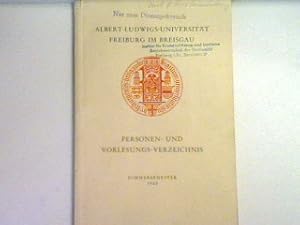 Seller image for Personen- und Vorlesungs-Verzeichnis: Sommersemester 1960 for sale by books4less (Versandantiquariat Petra Gros GmbH & Co. KG)