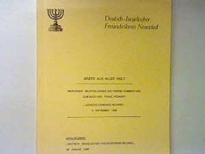 Imagen del vendedor de Briefe aus aller Welt : Meinungen, Beurteilungen und Pressekommentare zum Buch von Franz Regnery "Jdische Gemeinde Neuwied" 3. November 1988. a la venta por books4less (Versandantiquariat Petra Gros GmbH & Co. KG)