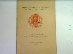 Imagen del vendedor de Personen- und Vorlesungs-Verzeichnis: Sommer-Semester 1950 a la venta por books4less (Versandantiquariat Petra Gros GmbH & Co. KG)