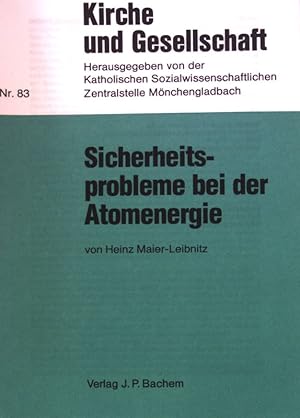 Bild des Verkufers fr Sicherheitsprobleme bei der Atomenergie; Kirche und Gesellschaft , Nr. 83; zum Verkauf von books4less (Versandantiquariat Petra Gros GmbH & Co. KG)