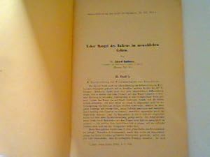 Imagen del vendedor de ber Mangel des Balkens im menschlichen Gehirn - Separat-Abdruck aus dem Archiv fr Psychatrie - Band XIX - Heft 1 a la venta por books4less (Versandantiquariat Petra Gros GmbH & Co. KG)