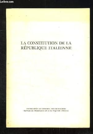 Seller image for LA CONSTITUTION DE LA REPUBLIQUE ITALIENNE. for sale by Le-Livre
