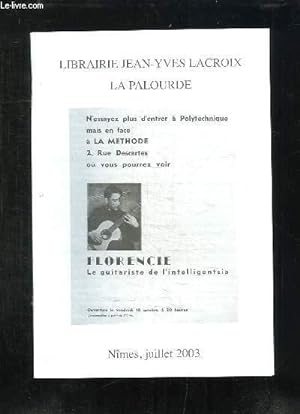 Seller image for CATALOGUE JUILLET 2003. for sale by Le-Livre