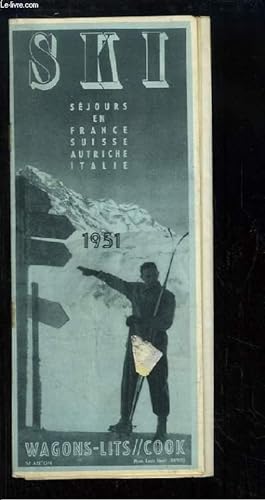 Bild des Verkufers fr Dpliant "Ski. Sjours en France, Suisse, Autriche, Italie - 1951" zum Verkauf von Le-Livre