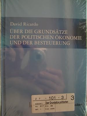 Bild des Verkufers fr ber die Grundstze der politischen konomie und der Besteuerung zum Verkauf von Herr Klaus Dieter Boettcher