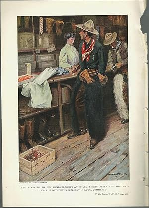 Seller image for The Stampede To Buy Handkerchiefs, color illustration for sale by Legacy Books II