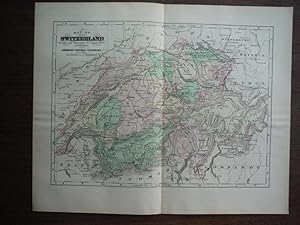 Bild des Verkufers fr Johnson's Map of Switzerland - Original (1895) zum Verkauf von Imperial Books and Collectibles