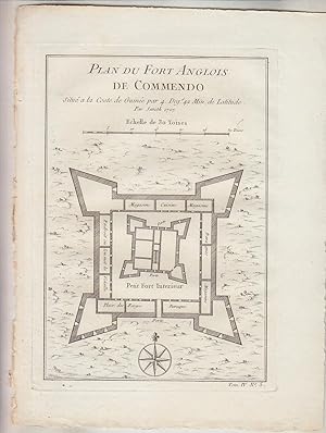 Seller image for PLAN DU FORT ANGLOIS DE COMMENDO situe a la Cote de GUINEE. par Jacques Nicolas BELLIN Gravure for sale by CARIOU1