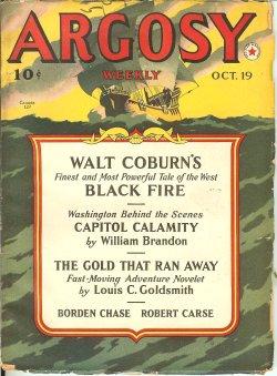 Imagen del vendedor de ARGOSY Weekly: October, Oct. 19, 1940 a la venta por Books from the Crypt