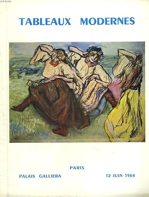 Imagen del vendedor de TABLEAUX MODERNES. AQUARELLES. DESSINS. GOUACHES. PASTELS. VENTE DU 12 JUIN 1964. PEINTURES PAR CLAUDE MONET, CAMILLE PISSARRO, AUGUSTEE RENOIR. PASTEL PAR EDGARD DEGAS. a la venta por Le-Livre