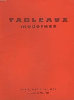 Imagen del vendedor de TABLEAUX MODERNES. AQUARELLES, DESSINS, GOUACHES, PASTELS. SCULPTURES. VENTE LE 30 MARS 1965. a la venta por Le-Livre