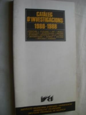 CATÀLEG D INVESTIGACIONS 1980-1988