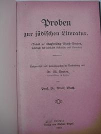 Image du vendeur pour Proben zur jdischen Literatur Beiheft zu: Kyerling-Biach-Doctor, Lehrbuch der jdischen Geschichte und Literatur mis en vente par Alte Bcherwelt