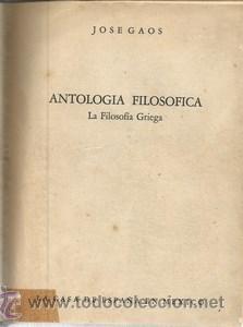 Bild des Verkufers fr Antologia filosofica. La filosofia griega zum Verkauf von Libreria Sanchez