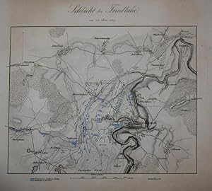 Seller image for Kolorierter Kupferstich-Plan. Schlacht bei Friedland, am 14. Juni 1807. for sale by Antiquariat Thomas Rezek