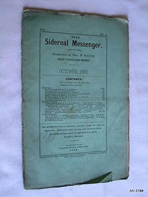 The Sidereal Messenger. Vol 1. No 6. October 1882. (A Monthly Review of Astronomy.)