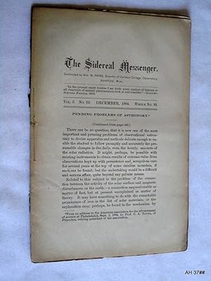 Bild des Verkufers fr The Sidereal Messenger. Vol 3. No 10. December 1884. (A Monthly Review of Astronomy.) zum Verkauf von Tony Hutchinson