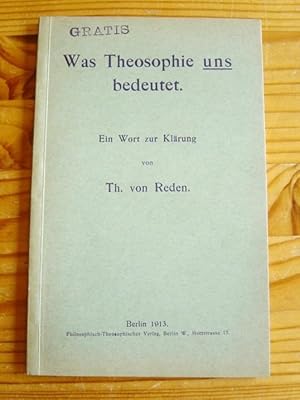 Was Theosophie Uns Bedeutet - Ein Wort zur Klärung