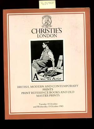 Image du vendeur pour Christie's London : British Modern and Contemporary Prints Print Reference Books and Old Master Prints : Sale : October 18 to 19, 1983 [654 Lots in the Sale, Many Pictured in This Catalog, Including: Edmund Blampied, Pierre Bonnard, David Young Cameron.] mis en vente par GREAT PACIFIC BOOKS