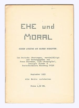 Ehe und Moral. Sieben Auszüge aus Bojeks Schriften. Ins Deutsche übertragen, vervielfältigt und h...