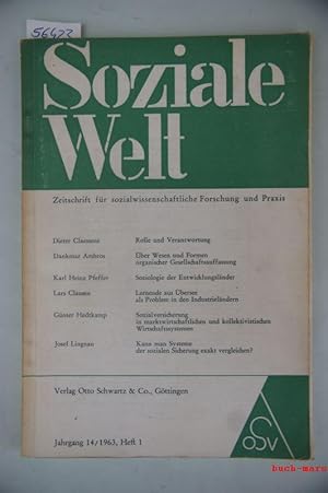 Jahrgang 14 / 1963, Heft 1. Soziale Welt. Zeitschrift für sozialwissenschaftliche Forschung und P...