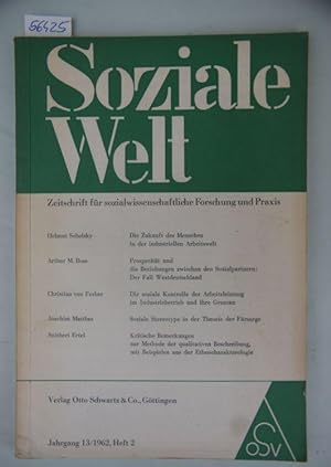 Jahrgang 13 / 1962, Heft 2 Soziale Welt