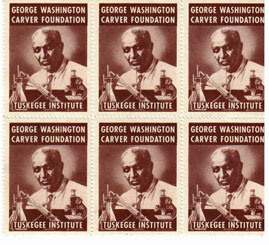 George Washington Carver Foundation / Tuskegee Institute [six perforated stamps]