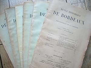 revue HISTORIQUE de BORDEAUX et du Département de la GIRONDE 1908