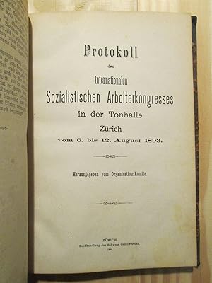 Protokoll des Bericht an den Internationalen Sozialistischen Arbeiterkongresses .,.1893 [bound to...