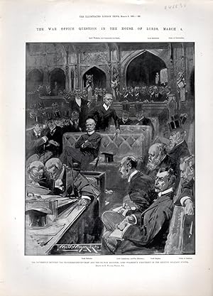 Image du vendeur pour ENGRAVING: "The War Office Question in the House of Lords, March 4:". engraving from The Illustrated London News, March 9, 1901 mis en vente par Dorley House Books, Inc.