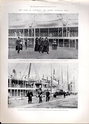 Seller image for PRINT: "The Duke of Cornwall and York's Colonial Tour:(2 views)l".photoengravings from The Illustrated London News, March 23, 1901 for sale by Dorley House Books, Inc.