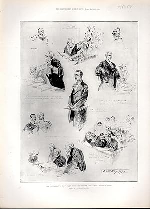 Seller image for ENGRAVING: "The Chamberlain V. "The Star" Newspaper Company Libel Action".engraving from The Illustrated London News, March 30, 1901 for sale by Dorley House Books, Inc.