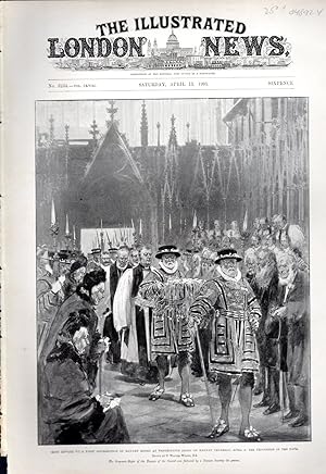 Image du vendeur pour ENGRAVING: "King Edward VII's First Distribution of Maundy Money".engraving from The Illustrated London News, April 13, 1901 mis en vente par Dorley House Books, Inc.