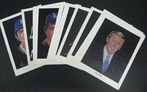 Set of Twenty-Six L. A. Dodgers Portraits