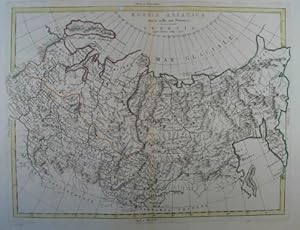 Russia Asiatica Divisa nelle sue Provinci. Grenzkolorierte Kupferstich-Karte aus "Atlante novissi...