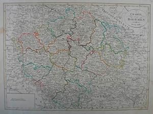 Charte von Boehmen. Grenzkolorierte Kupferstich-Karte aus "Neueste Länder- und Völkerkunde". Prag...