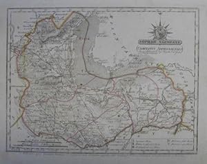 (Ödenburger Komitat). Sopron Vármegye (Comitatus Soproniensis). Grenzkolorierte Kupferstich-Karte...