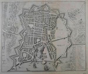 La Rochelle. Kupferstich von Matthäus Merian aus "Neuwe Archontologia cosmica". Frankfurt a. M. 1...