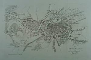 Grundriss der Stadt Dantzig und der umliegenden Gegenden. Kupferstich-Karte aus Franz Joseph Jeke...