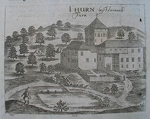 Bild des Verkufers fr Thurn bei Tschernembl - Turn / Unter Den Thurn - Pod Turnom. 2 Kupferstiche auf 1 Blatt aus Valvasor "Die Ehre de Hertzogthums Crain" Laibach u. Nrnberg 1689, 12 x 15 cm zum Verkauf von Antiquariat Johannes Mller