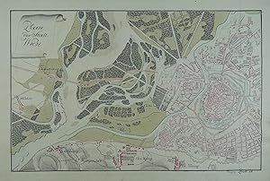 Plan der Stadt Wien. Manuskriptkarte, Tusche u. Aquarell v. Vinzenz Prestl 1816 (rechts unten sig...