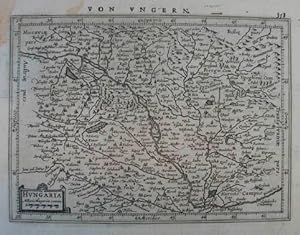 Hungaria. Von Ungern. Kupferstich-Karte aus Gerard Mercator "Atlas Minor". Amsterdam um 1610, 13,...