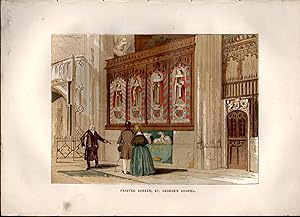 Bild des Verkufers fr LITHOGRAPH: "Painted Screen: St. George'S Chapel (London, England.)". from Old England; A Pictorial Museum of Regal, Ecclesiastical, Municipal, Baronial, and Popular Antiquities zum Verkauf von Dorley House Books, Inc.