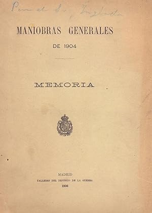 Seller image for MANIOBRAS GENERALES DE 1904 - MEMORIA for sale by Libreria 7 Soles