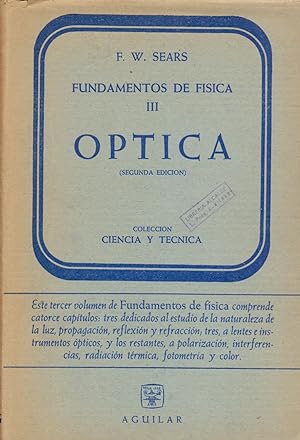 Imagen del vendedor de FUNDAMENTOS DE FISICA III - OPTICA (coleccion ciencia y tecnica) a la venta por Libreria 7 Soles