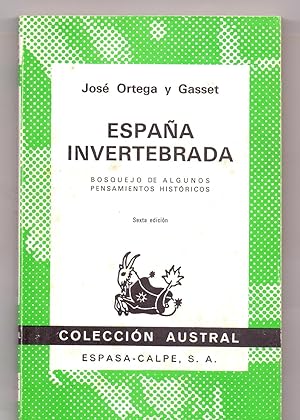Seller image for ESPAA INVERTEBRADA (Coleccion austral num 1345) for sale by Libreria 7 Soles