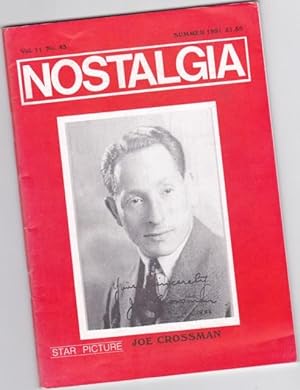 Seller image for Nostalgia - Vol 11, # 43, Summer 1991- Willie Lewis & Orchestra, Roy Fox Interwiew, Joe Crossman, Frank Davies, Sam Coslow & Arthur Johnston, Sam Browne of the Ambrose "Mayfair Hotel" Orchestra, Cecil Norman & His Rhythm Players, Bill Shuttleworth's Band for sale by Nessa Books