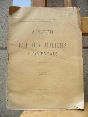 APLECH DE ESTUDIS BIBLICHS Y ORIENTALS Vol. I