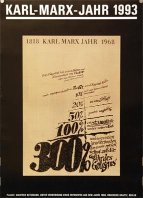 Plakat - Karl Marx Jahr 1993. 1818 - 1968. Offset.